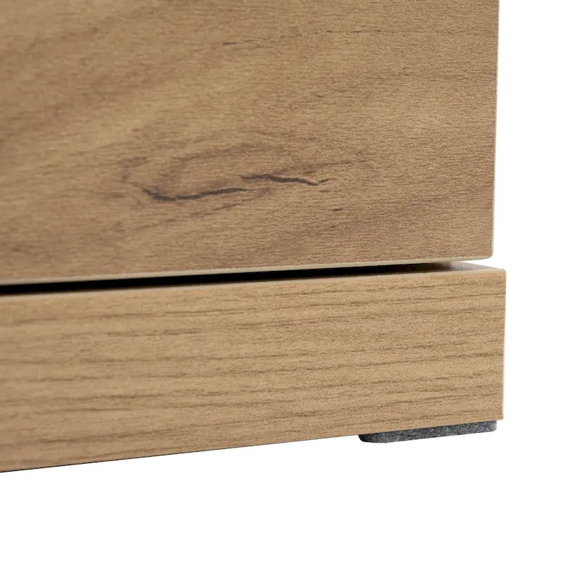 Table basse extensible bicolore blanc/noir avec 2 tiroirs et étagère latérale ouverte – Unité unique