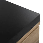 Table basse extensible bicolore blanc/noir avec 2 tiroirs et étagère latérale ouverte – Unité unique