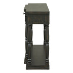Console en MDF noir / blanc / bleu avec 4 tiroirs, étagère inférieure et pieds en pin – Unité unique