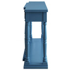 Console en MDF noir / blanc / bleu avec 4 tiroirs, étagère inférieure et pieds en pin – Unité unique
