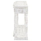 Console en MDF noir / blanc / bleu avec 4 tiroirs, étagère inférieure et pieds en pin – Unité unique