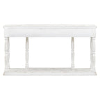 Console en MDF noir / blanc / bleu avec 4 tiroirs, étagère inférieure et pieds en pin – Unité unique