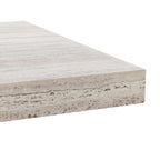 Table de salle à manger en pin recyclé marron/beige avec piètement à rainures verticales et pieds massifs – Pour 8 personnes