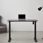 Bureau debout à hauteur réglable électrique avec mémoire préréglée, gris/beige et naturel/blanc et chêne gris/noir – Unité unique