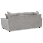 Canapé contemporain gris anthracite en chenille avec accoudoirs évasés et piètement plateforme – 3 places