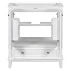 Meuble bas de salle de bain en bois massif et MDF, gris/blanc, avec 2 portes, un tiroir et une étagère réglable – Unité individuelle