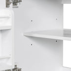 Meuble bas de salle de bain en bois massif et MDF, gris/blanc, avec 2 portes, un tiroir et une étagère réglable – Unité individuelle