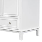 Meuble bas de salle de bain en bois massif et MDF, gris/blanc, avec 2 portes, un tiroir et une étagère réglable – Unité individuelle