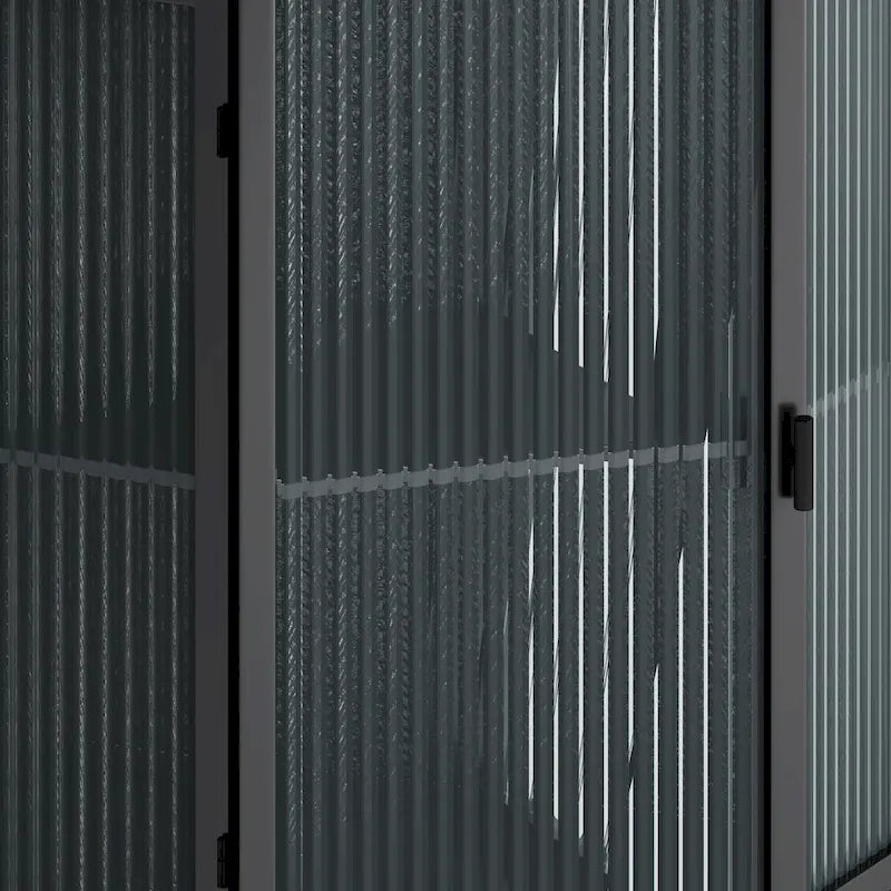 Meuble d'angle à 1 porte et 2 étagères ouvertes en métal noir/blanc et verre trempé – Unité simple