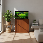 Meuble de support pour aquarium en bois de cerisier avec rangement – 110/140 litres