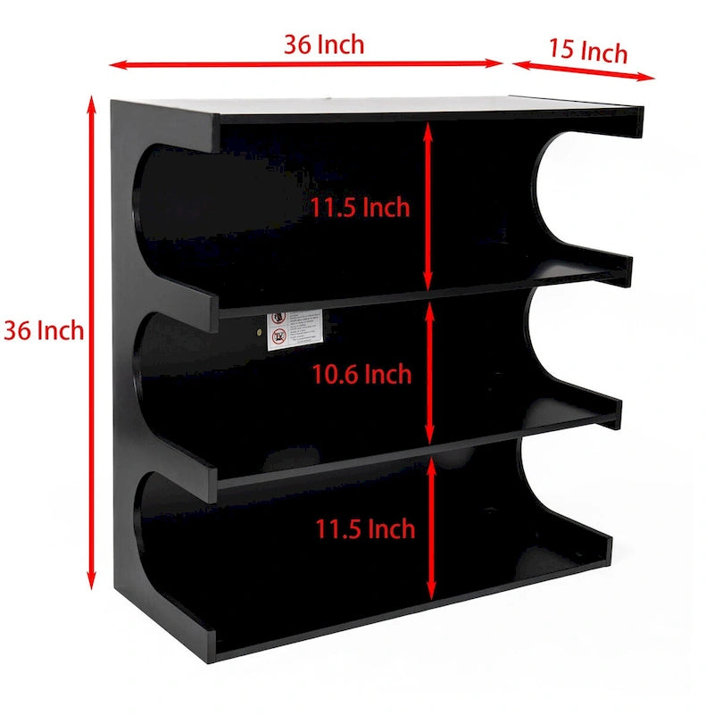 Étagère 4 niveaux moderne minimaliste noire/blanche convertible en table basse – Unité simple