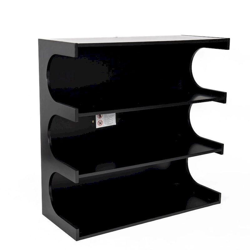 Étagère 4 niveaux moderne minimaliste noire/blanche convertible en table basse – Unité simple