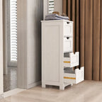 Meuble de rangement de salle de bain blanc sur pied avec 4 tiroirs – Unité simple