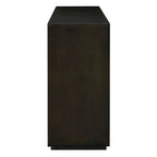 Vaisselier rétro à 4 portes Smoke Blue / Noir / Gris+Marron avec étagère ouverte et étagères intérieures réglables – Unité individuelle