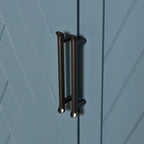 Vaisselier rétro à 4 portes Smoke Blue / Noir / Gris+Marron avec étagère ouverte et étagères intérieures réglables – Unité individuelle