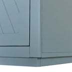 Vaisselier rétro à 4 portes Smoke Blue / Noir / Gris+Marron avec étagère ouverte et étagères intérieures réglables – Unité individuelle