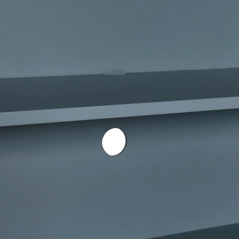 Vaisselier rétro à 4 portes Smoke Blue / Noir / Gris+Marron avec étagère ouverte et étagères intérieures réglables – Unité individuelle