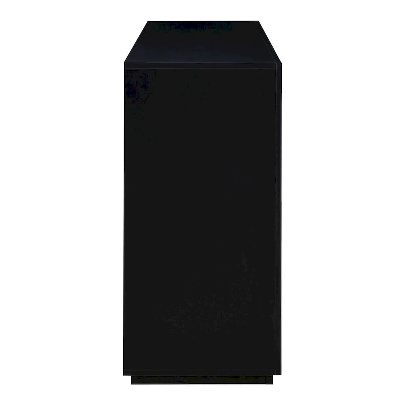 Vaisselier rétro à 4 portes Smoke Blue / Noir / Gris+Marron avec étagère ouverte et étagères intérieures réglables – Unité individuelle