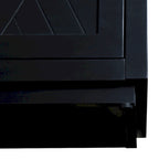Vaisselier rétro à 4 portes Smoke Blue / Noir / Gris+Marron avec étagère ouverte et étagères intérieures réglables – Unité individuelle